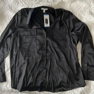 Equipment (Sam’s club) satin-like black button down